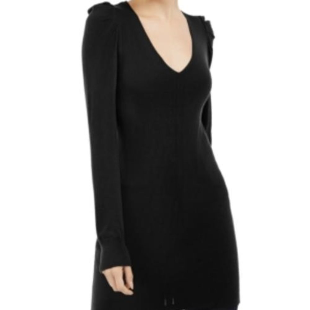 INC International Concepts Black  Tunic V Neck Sweater Dress XL NWOiT size XL